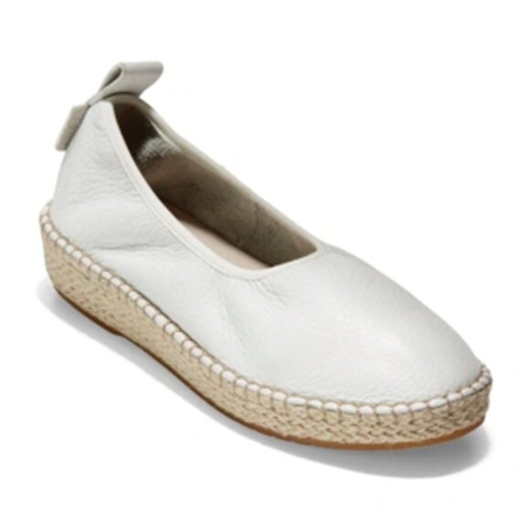 Cole Haan Shoes - Cole Haan Cloudfeel Espadrilles Chalk White Leather Jute Flats Shoes Size 7